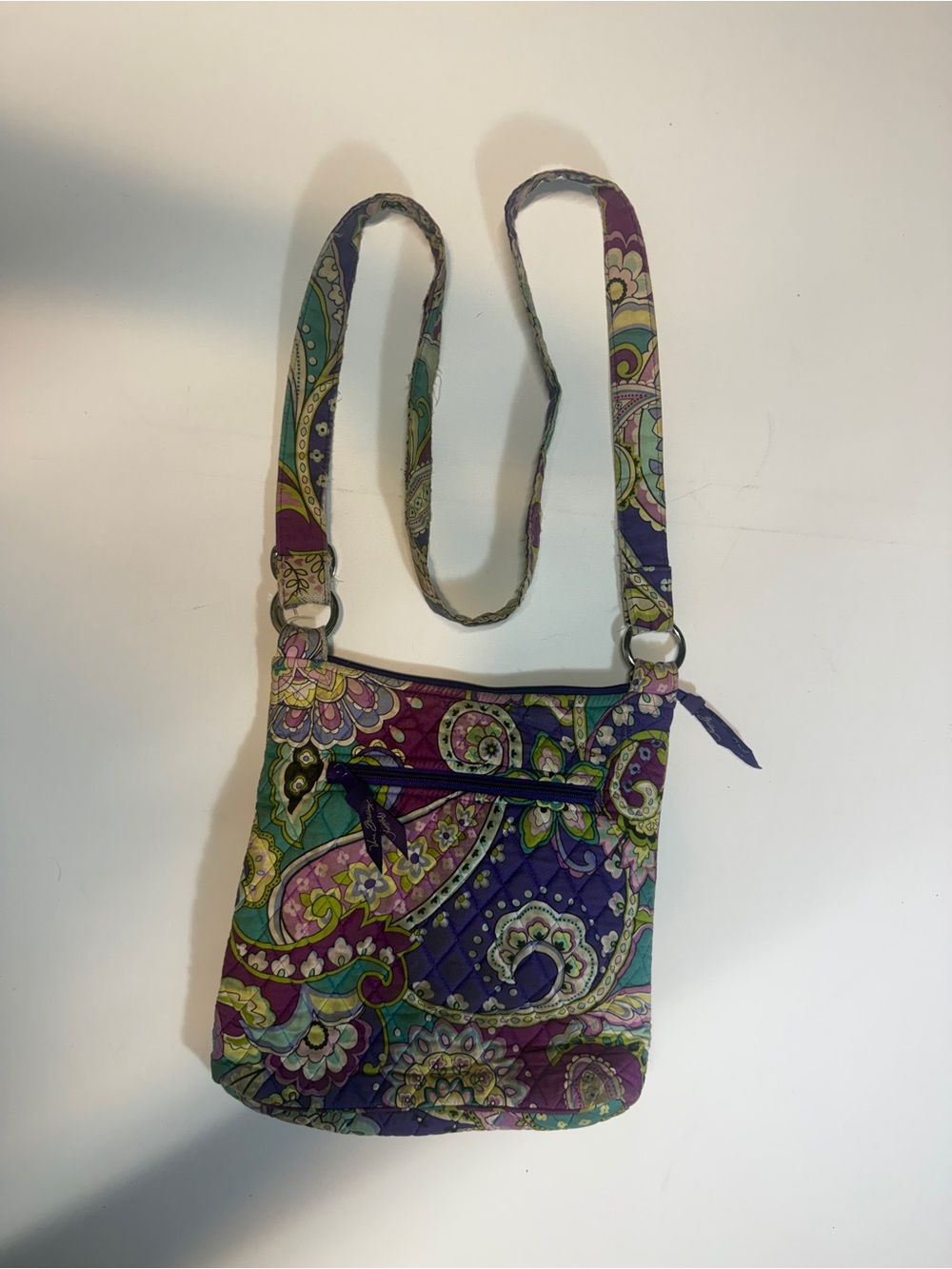 Vera Bradley Purple Multi Paisley Quilted Crossbody